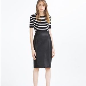 Zara Basics Faux Leather Pencil Skirt